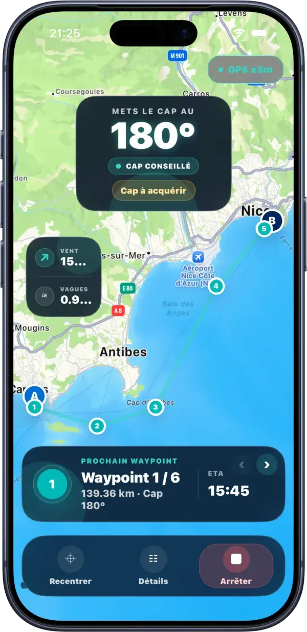 Naveo - Application de planification de route et météo marine pour plaisanciers